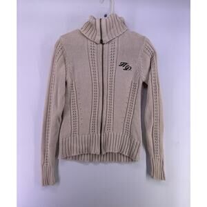 Harley Davidson Shawl Neck Sweater Biker  Size M Off White